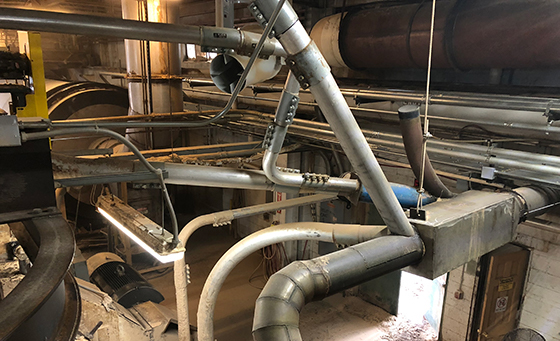 wood cabinet factory after dust control fans installed