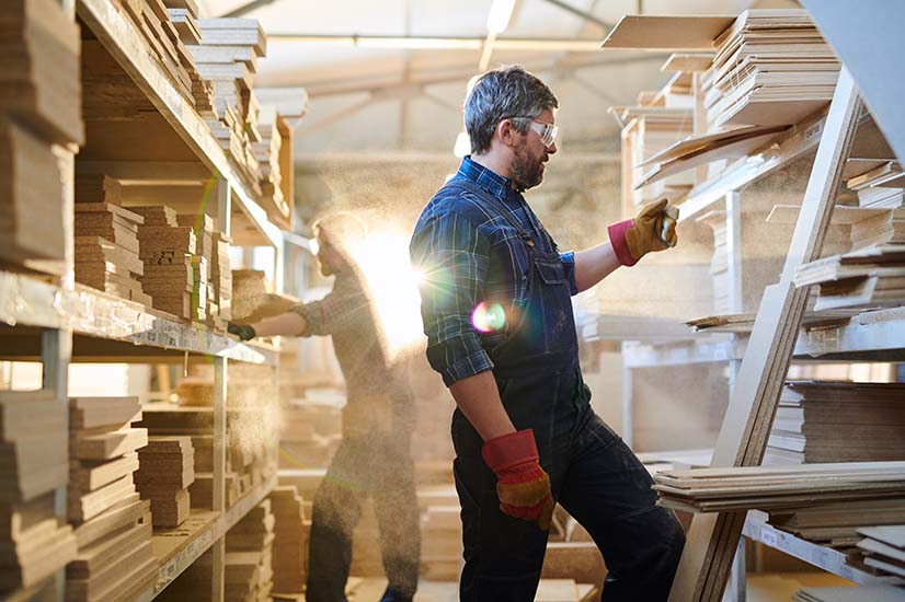 Lumber Mill with Dust- Unhealthy Workplace