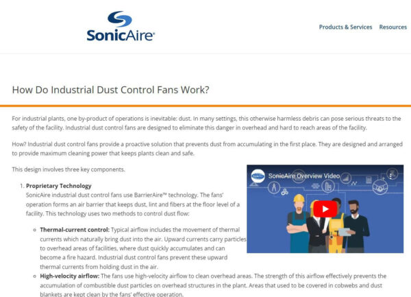 How do Industrial Dust Control Fans Work?